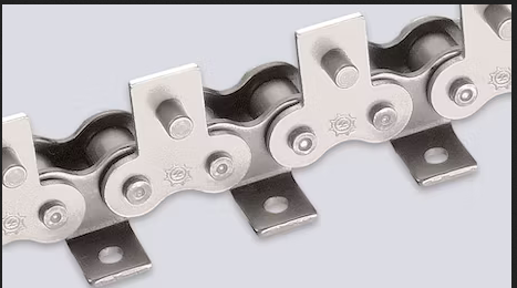 زنجیر صنعتی شاخکدار ضد زنگ با صفحات خمیده یا مستقیم و پین‌های اتصال